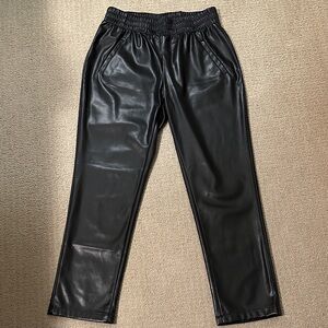 DKNY Black Faux Leather Pants